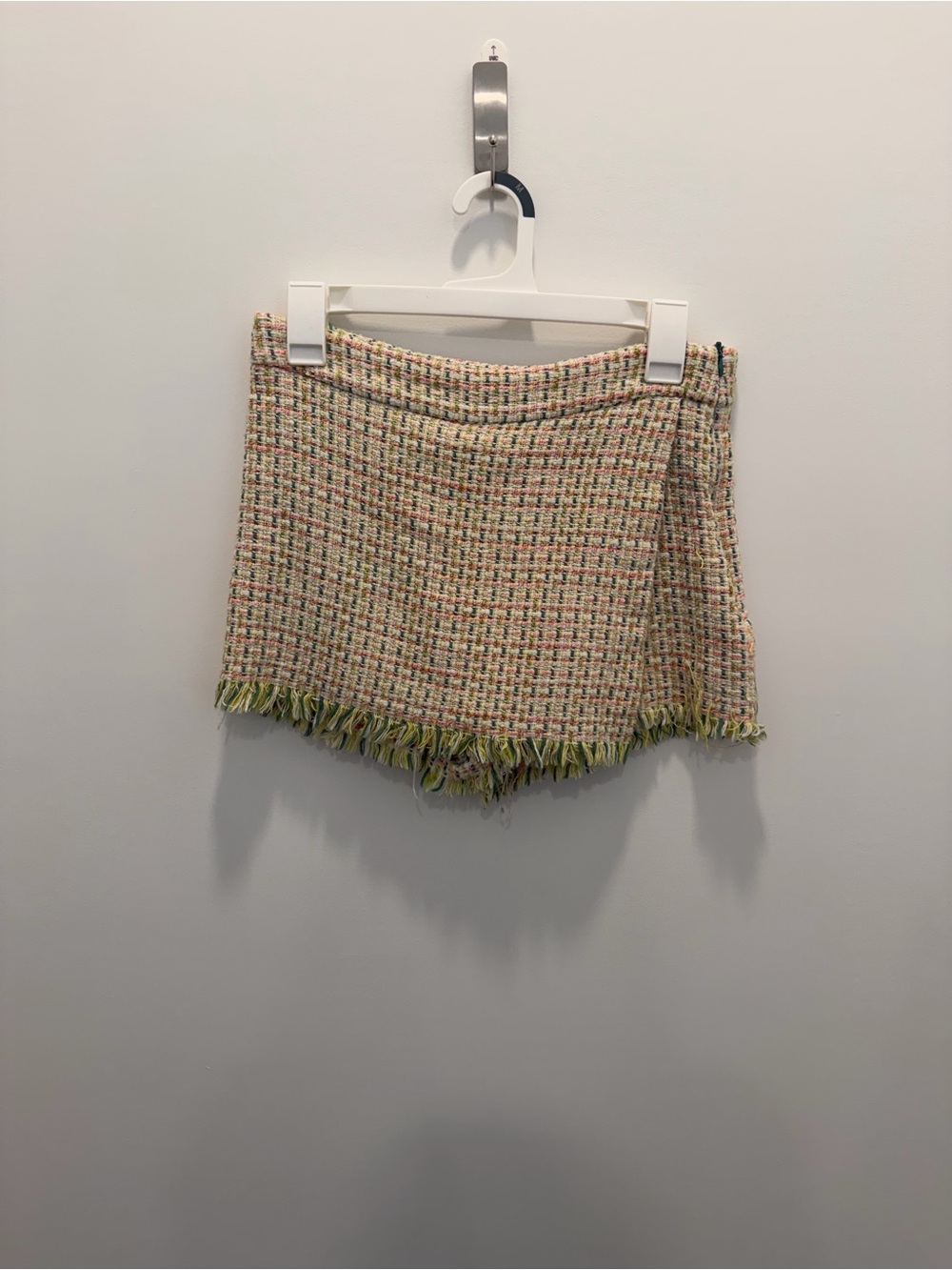 Zara Tweed Fringe Mini Skirt in Multicolor